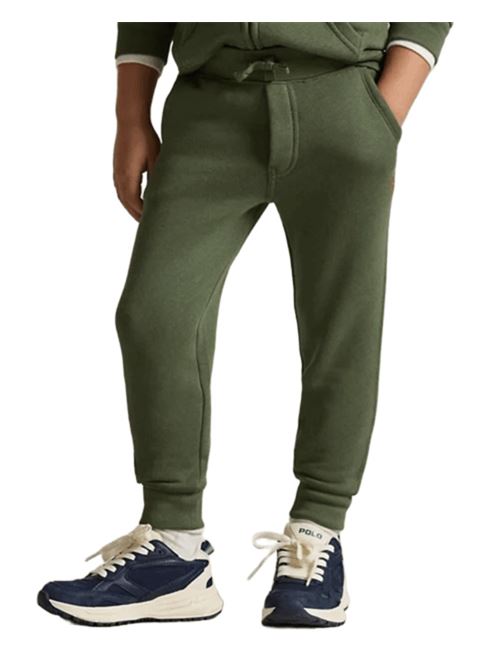 Pantalone da bambino in felpa di misto cotone, colore verde oliva menta. POLO RALPH LAUREN | 322799362039